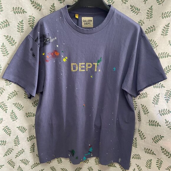 Gallery Dept Cotton Crew Neck Ripped Mens T-Shirt